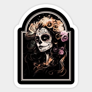 Mexican Skull Girl Sticker